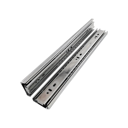Correderas metálicas de 30 cm para cajones, extensión completa, acabado cromado, juego de 2 piezas