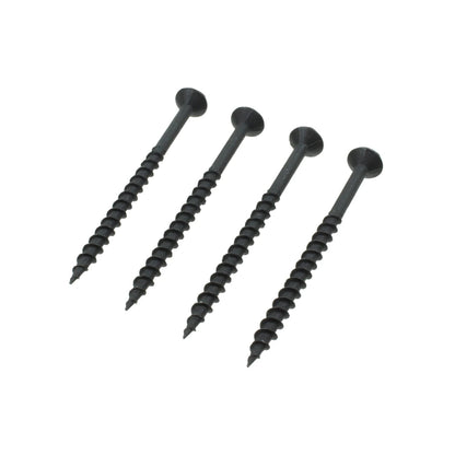 Cuatro pijas para madera Phillips cabeza plana negras 8 x 2 1/2 pulgadas
