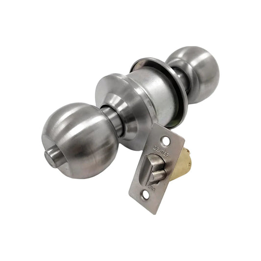 Cerradura de perilla Dexter cromada para recámara, incluye pomo y mecanismo de pestillo