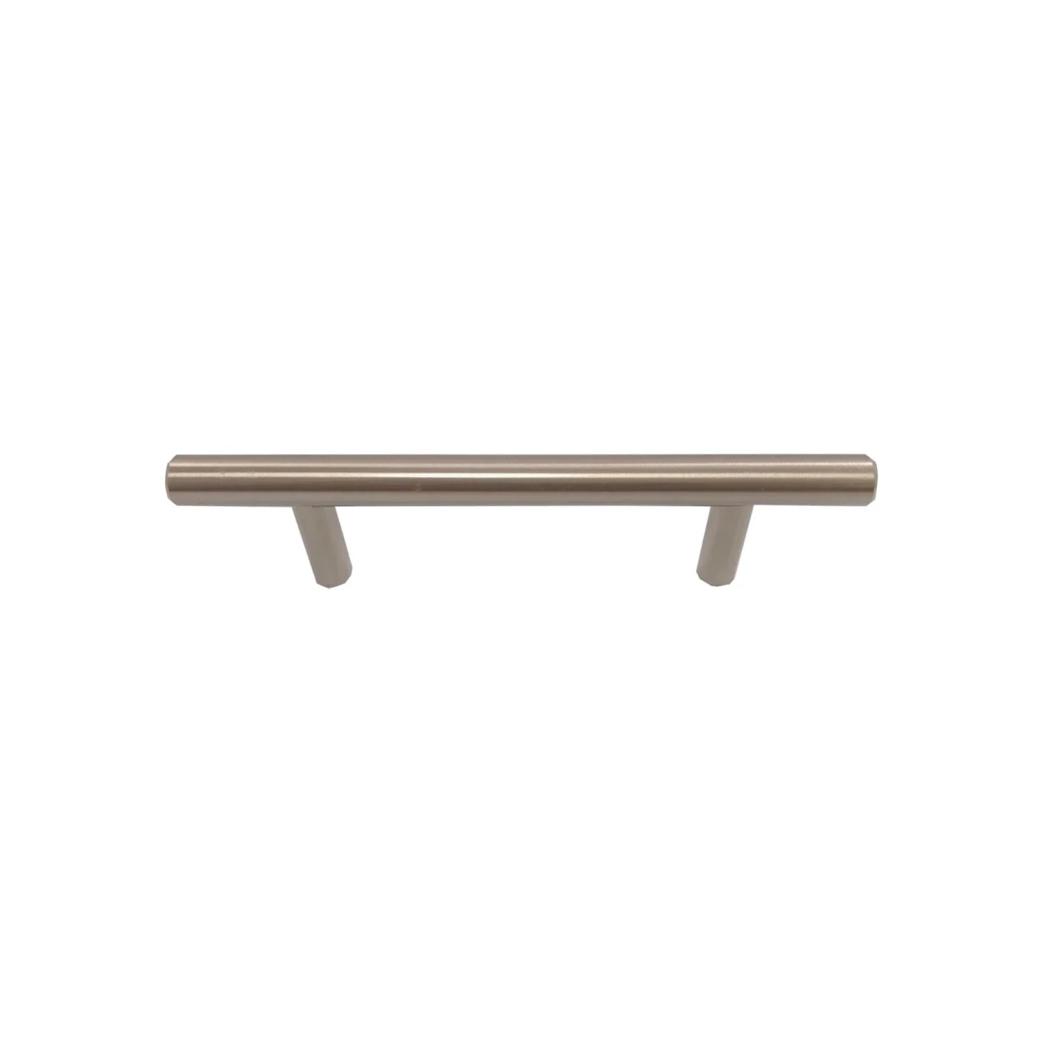 Jaladera barra 128 mm acero níquel satinado para cajón o puerta, acabado moderno