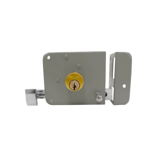 Chapa de sobreponer Dexter derecha niquelada gris para puerta