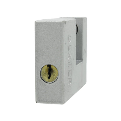 Candado de seguridad tipo cortina Dexter 70mm plateado con cilindro de latón