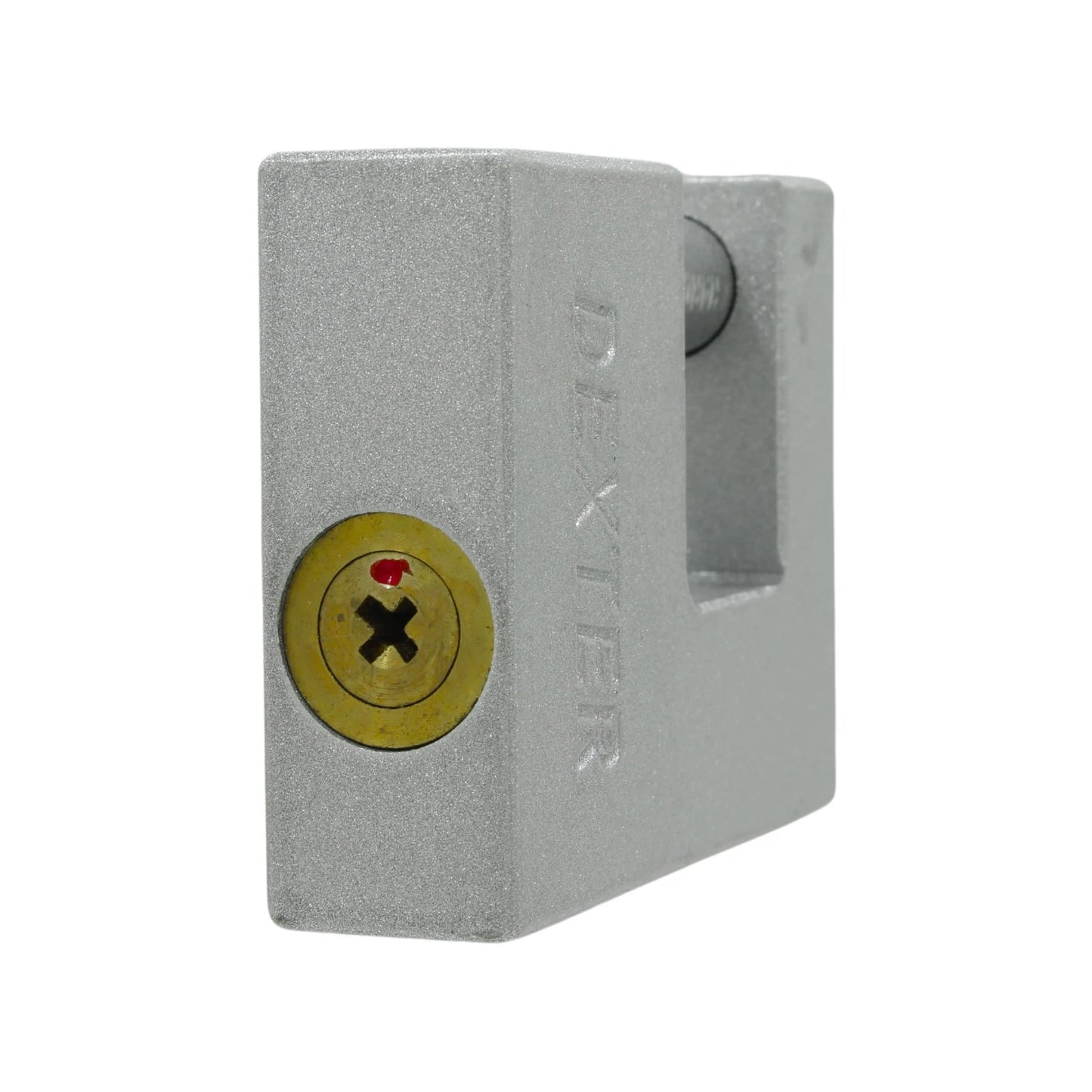 Candado rectangular DEXTER 70mm plata, cerradura de alta seguridad para cortina metálica