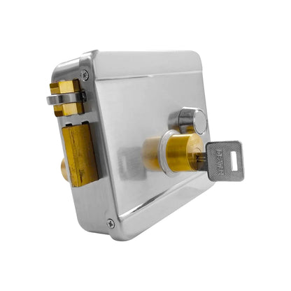 Cerradura/Chapa eléctrica sobreponer izquierda cromo Dexter 5808