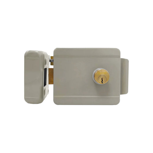 Cerradura/Chapa eléctrica sobreponer izquierda beige Dexter 5810