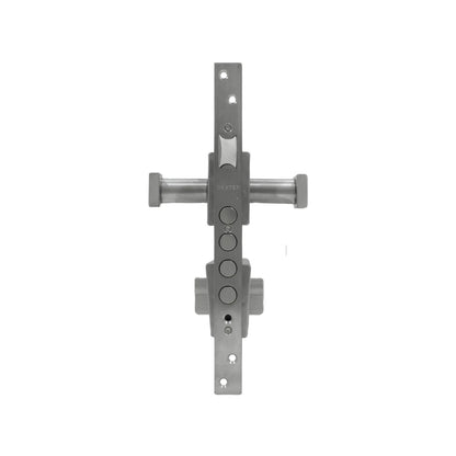 Cerradura multipunto alta seguridad Dexter para puerta de aluminio, acabado metálico gris