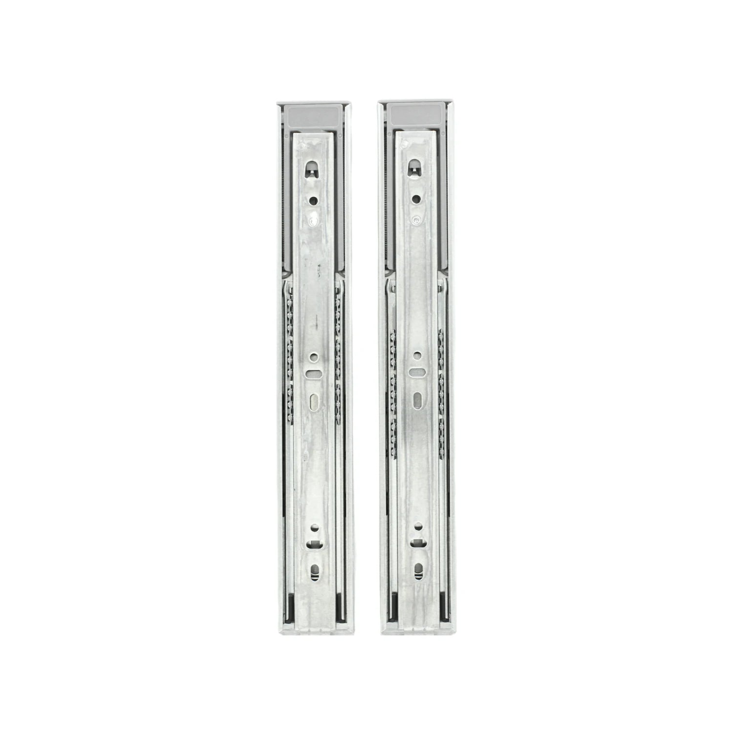 Correderas de cajón metálicas, par de rieles de extensión, acabado galvanizado para muebles