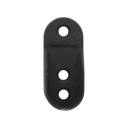 Brida ovalada negra Handy Home, soporte de plástico para barra de armario con 3 orificios de fijación