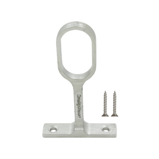 Soporte de níquel Handy Home para tubo ovalado de clóset, con tornillos de fijación.
