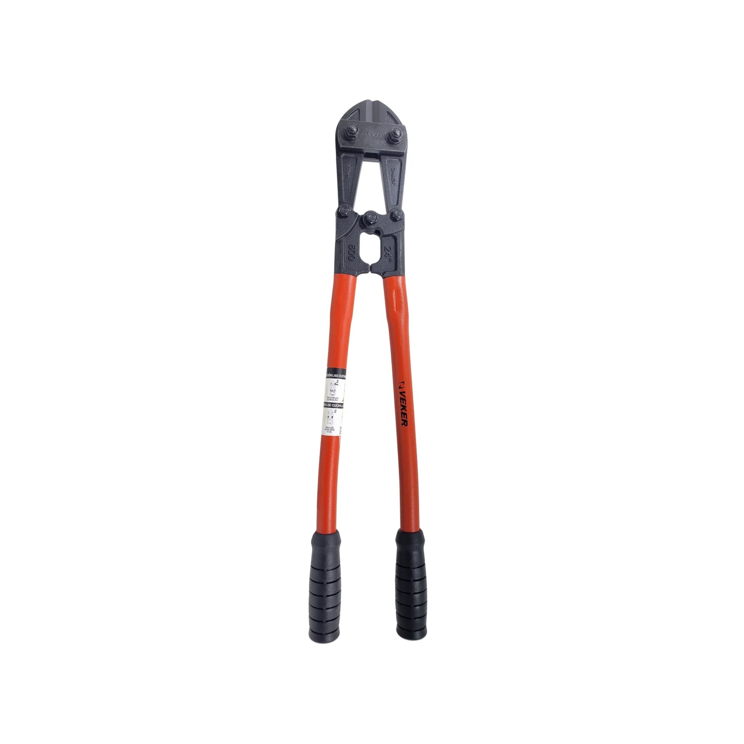 Corta perno Veker 60cm (24") con mangos naranjas, herramienta resistente para corte de cadenas.