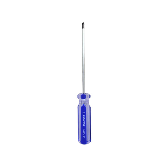 Desarmador de cruz Phillips VEKER 3/16"x6" con mango azul transparente