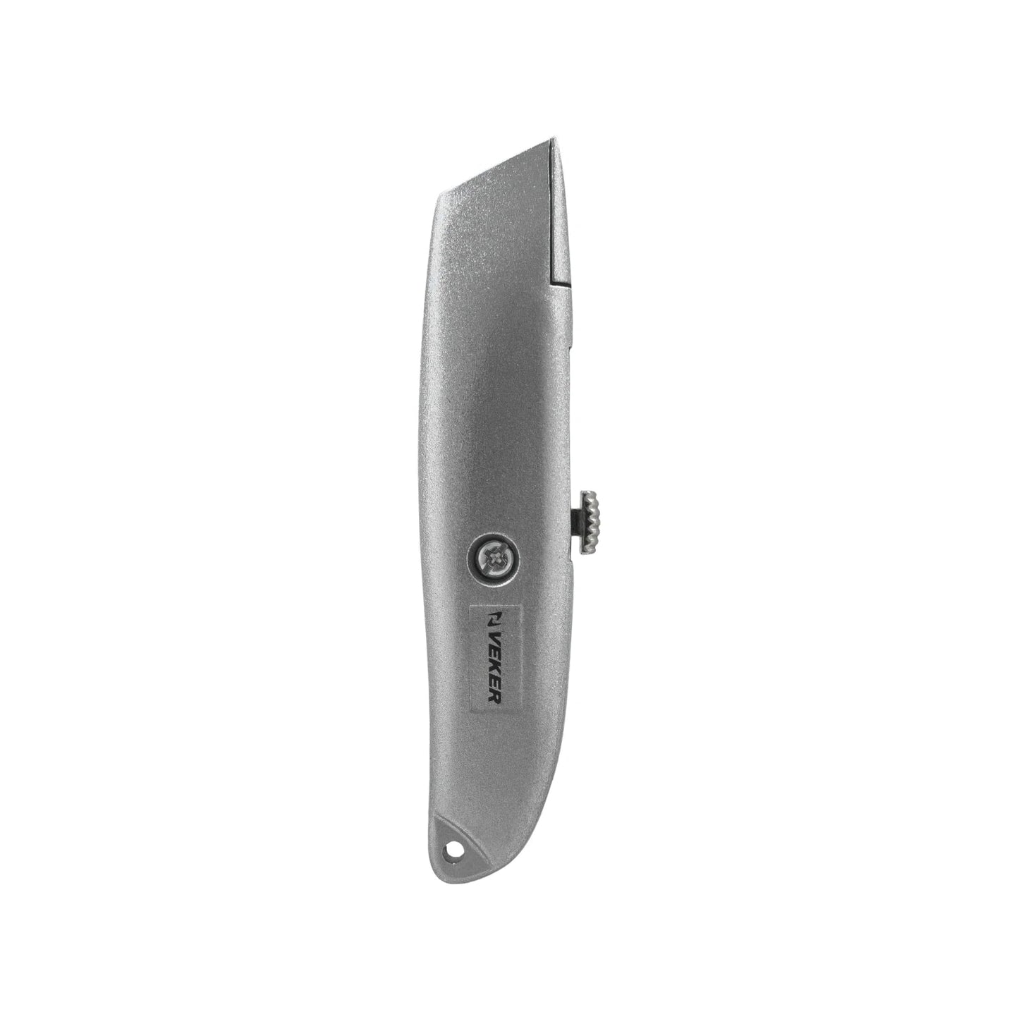 Cúter Veker 6 pulgadas metálico plateado, navaja de seguridad para cortes profesionales en cartón y más