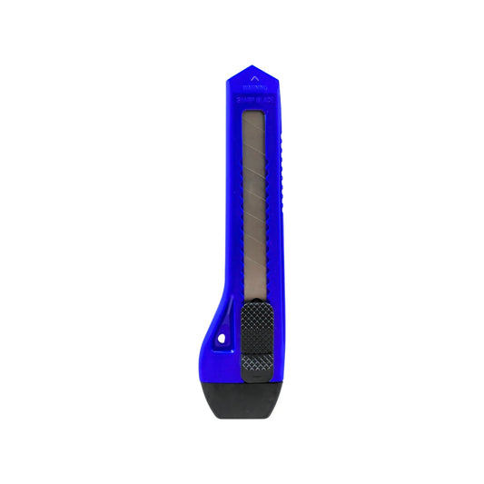 Cúter azul pequeño 5 pulgadas con cuchilla retráctil segmentada de metal para cortes precisos
