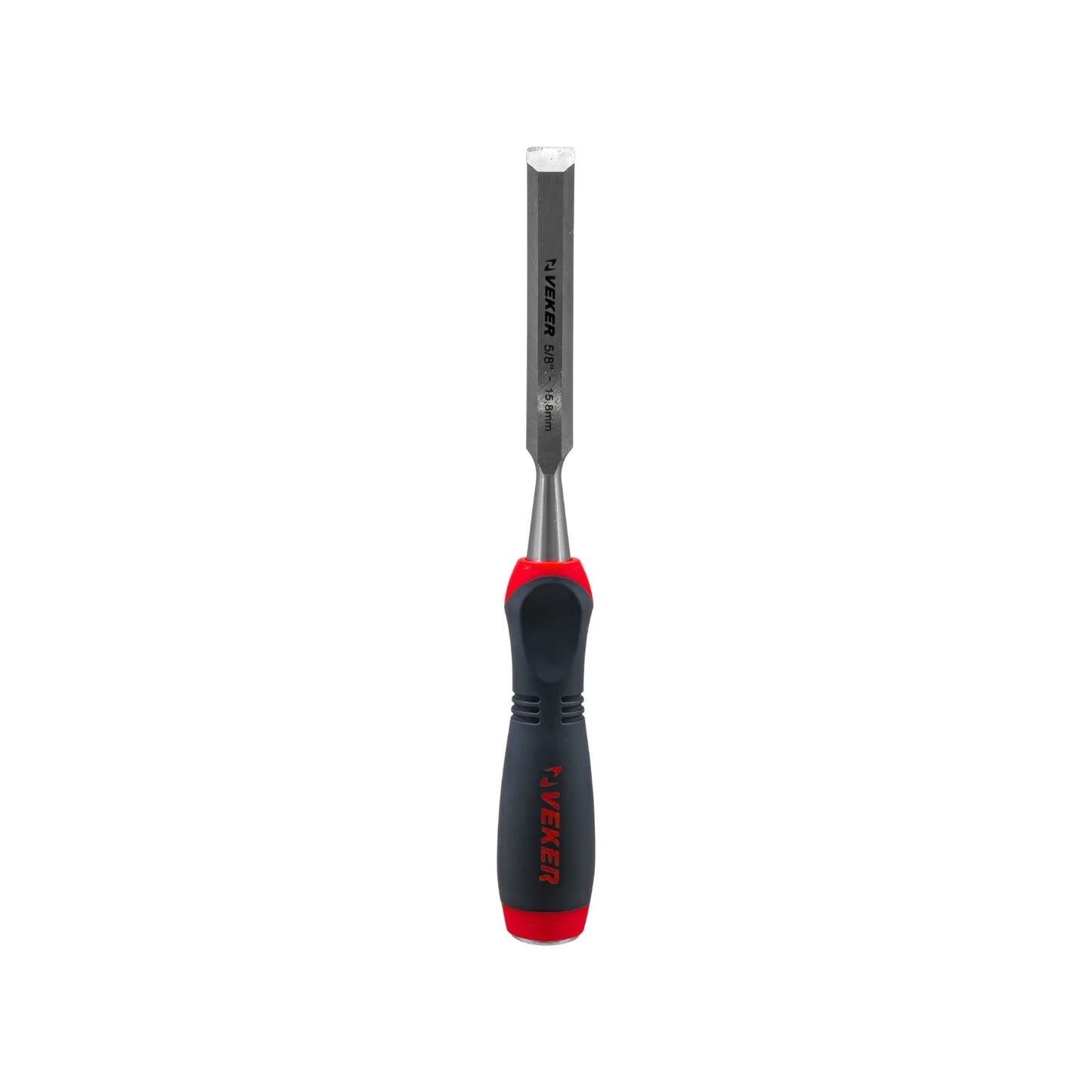 Formón Veker 5/8 pulgada (15.8mm) con mango ergonómico negro y rojo para carpintería