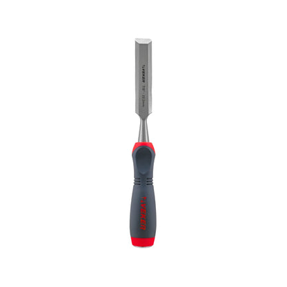 Formón Veker 7/8 pulgadas (22.2mm) con mango ergonómico gris y rojo para carpintería