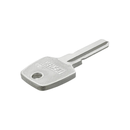 Llave virgen Dexter DEX-10 de metal color plata para duplicados en cerraduras de cilindro residenciales