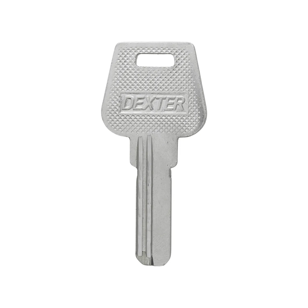 Llave en bruto Dexter plateada para duplicado de cerraduras residenciales y cilindros de seguridad