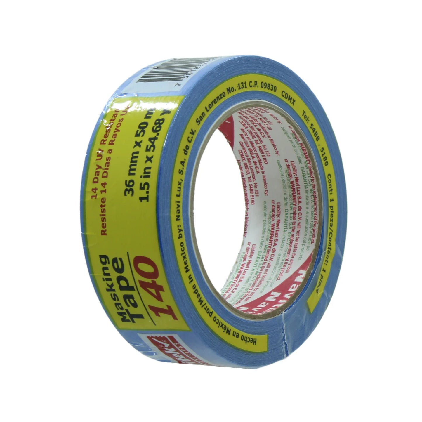 Masking tape 1 1/4" (31.75  mm)x50 m azul Navitek