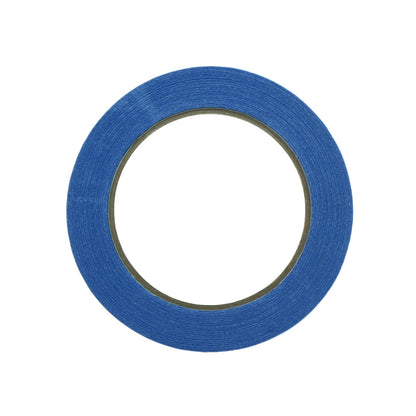Cinta de enmascarar azul profesional, rollo de cinta adhesiva para pintura y protección en trabajos de ferretería.