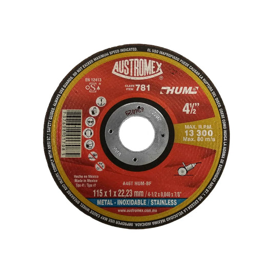 Disco 4 1/2" corte metal Austromex 781