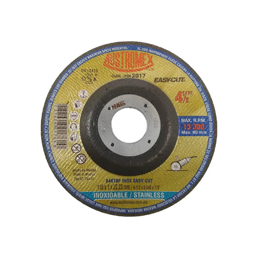 Disco 4 1/2" corte acero inoxidable Austromex 2017