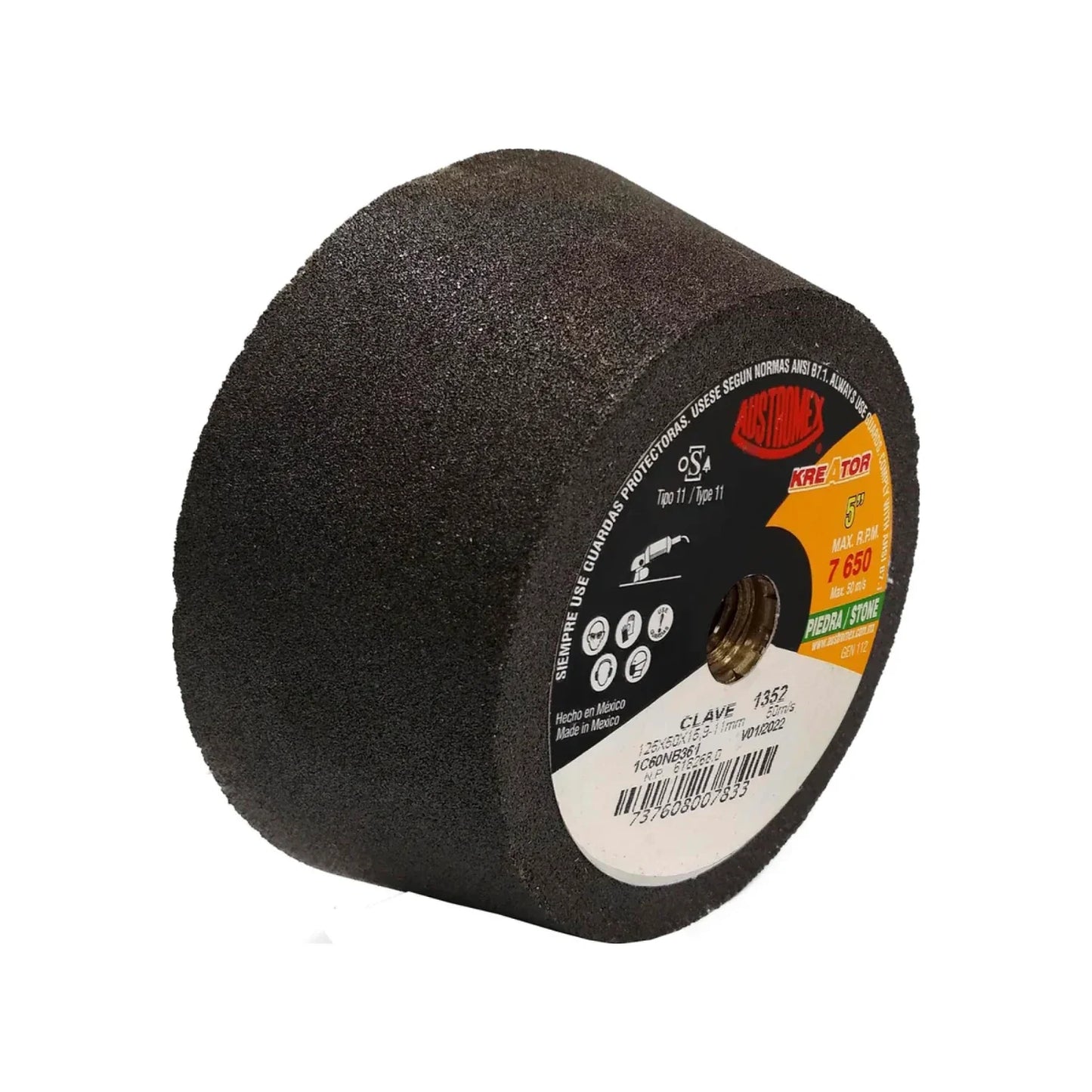 Esmeril de copa 5" desbaste concreto grano 60 Austromex 1352