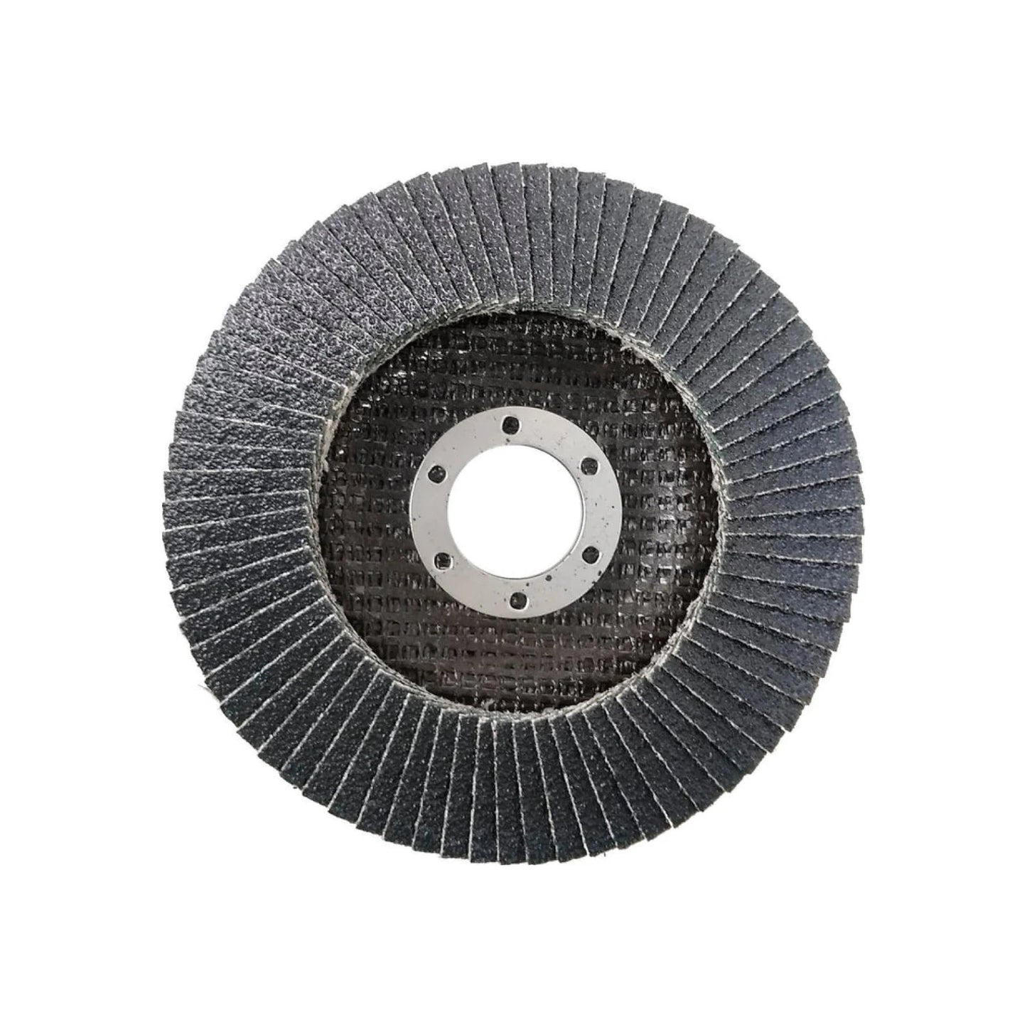 Disco laminado de 4 1/2" grano 60 para lijado y desbaste de metal, color gris oscuro, para esmeriladora angular