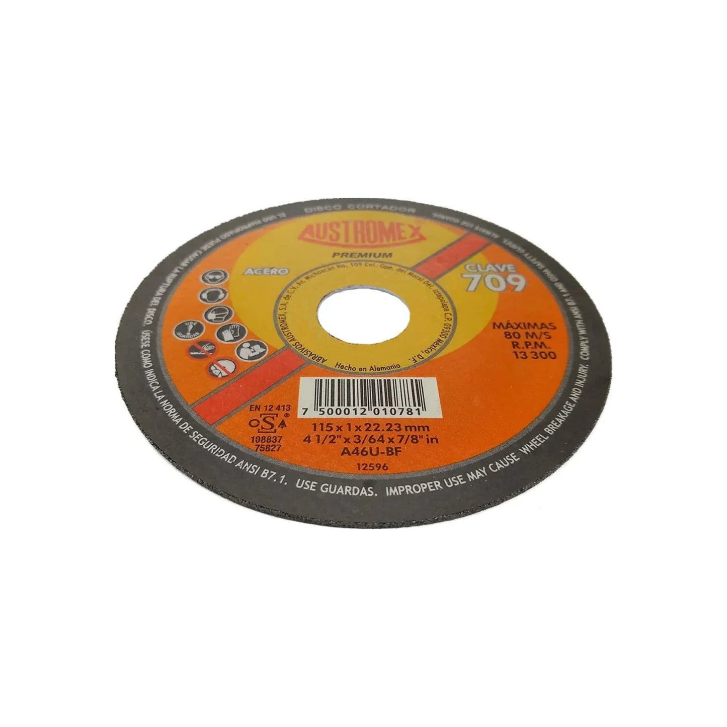 Disco 4 1/2" corte metal Austromex 709