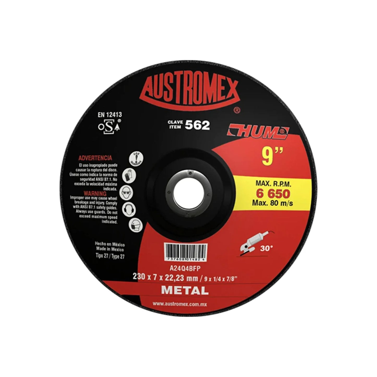 Disco 9" desbaste metal Austromex HUM 562