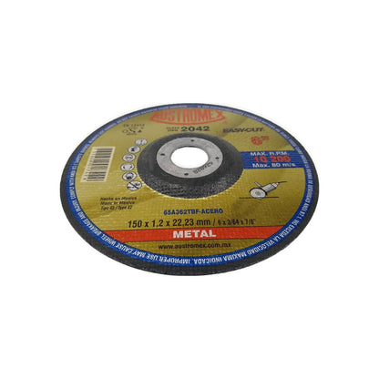 Disco de corte Austromex 2042 para metal 150mm (6") 10,200 RPM, alta velocidad y precisión
