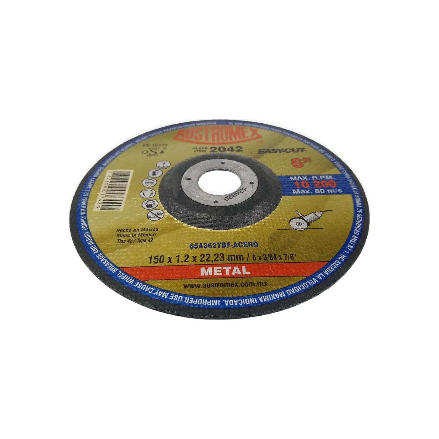 Disco 6" corte metal Austromex 2042 de cubo