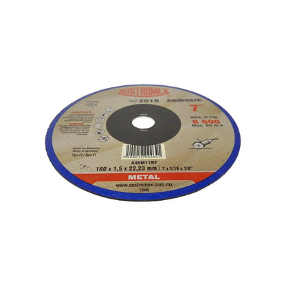 Disco de corte Austromex para metal de 7 pulgadas (180mm) Easy-Cut, delgado 1.5mm, 8600 RPM