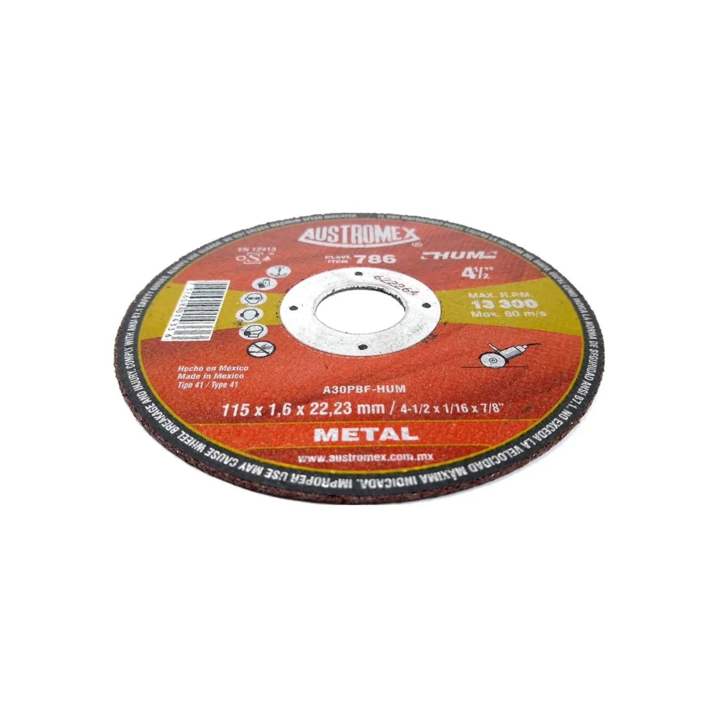 Disco 4 1/2" corte metal Austromex 786