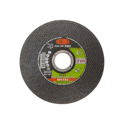 Disco de corte abrasivo Austromex para metal 4 1/2" (115mm) modelo 3301, 13300 RPM, uso industrial