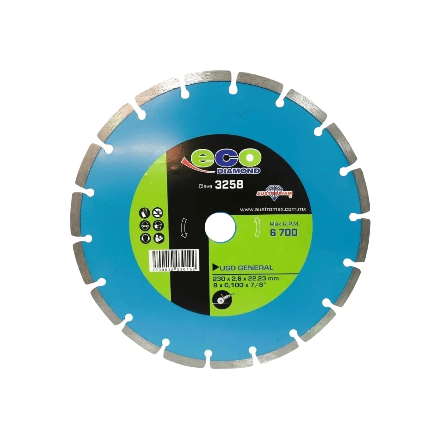 Disco 9" segmentado Austrodiam ECO 3258 diamantado