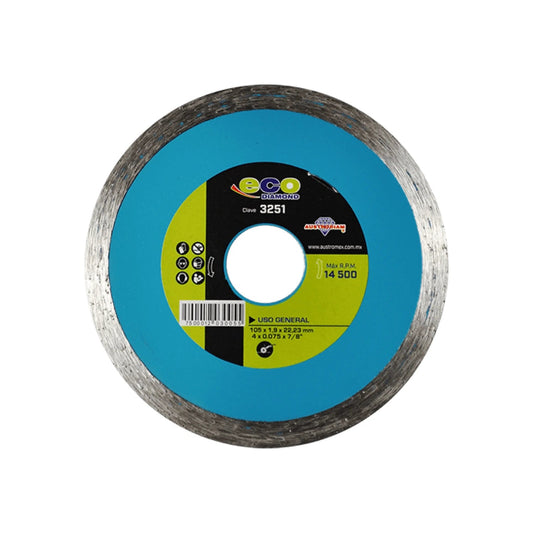 Disco diamantado Austrodiam ECO 3251 corona continua 4" (105mm) corte general máx. 14500 RPM