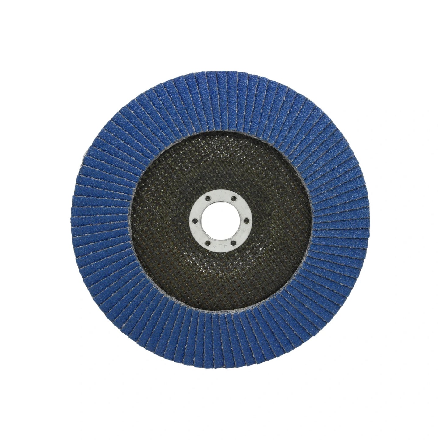 Disco laminado abrasivo azul para amoladora, ideal para desbaste y lijado de superficies.