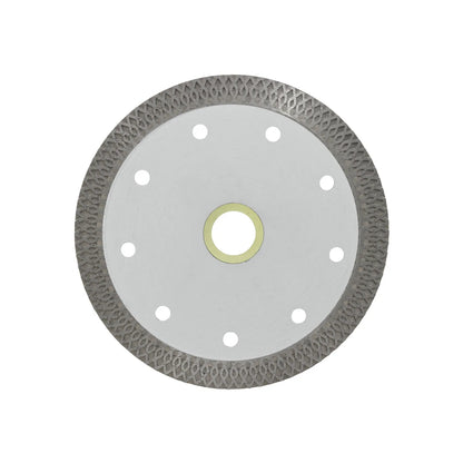 Disco diamantado extra fino para porcelanato y cerámica con borde X-mesh y orificios de enfriamiento para corte preciso