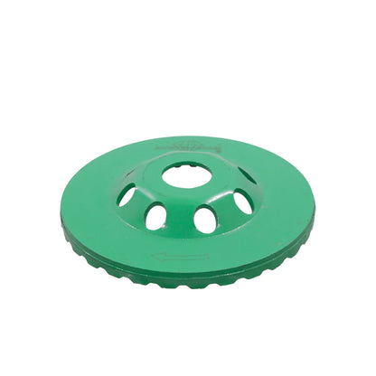 Disco diamantado tipo copa verde Austrodiam para desbaste de concreto y piedra con orificios de ventilación profesional