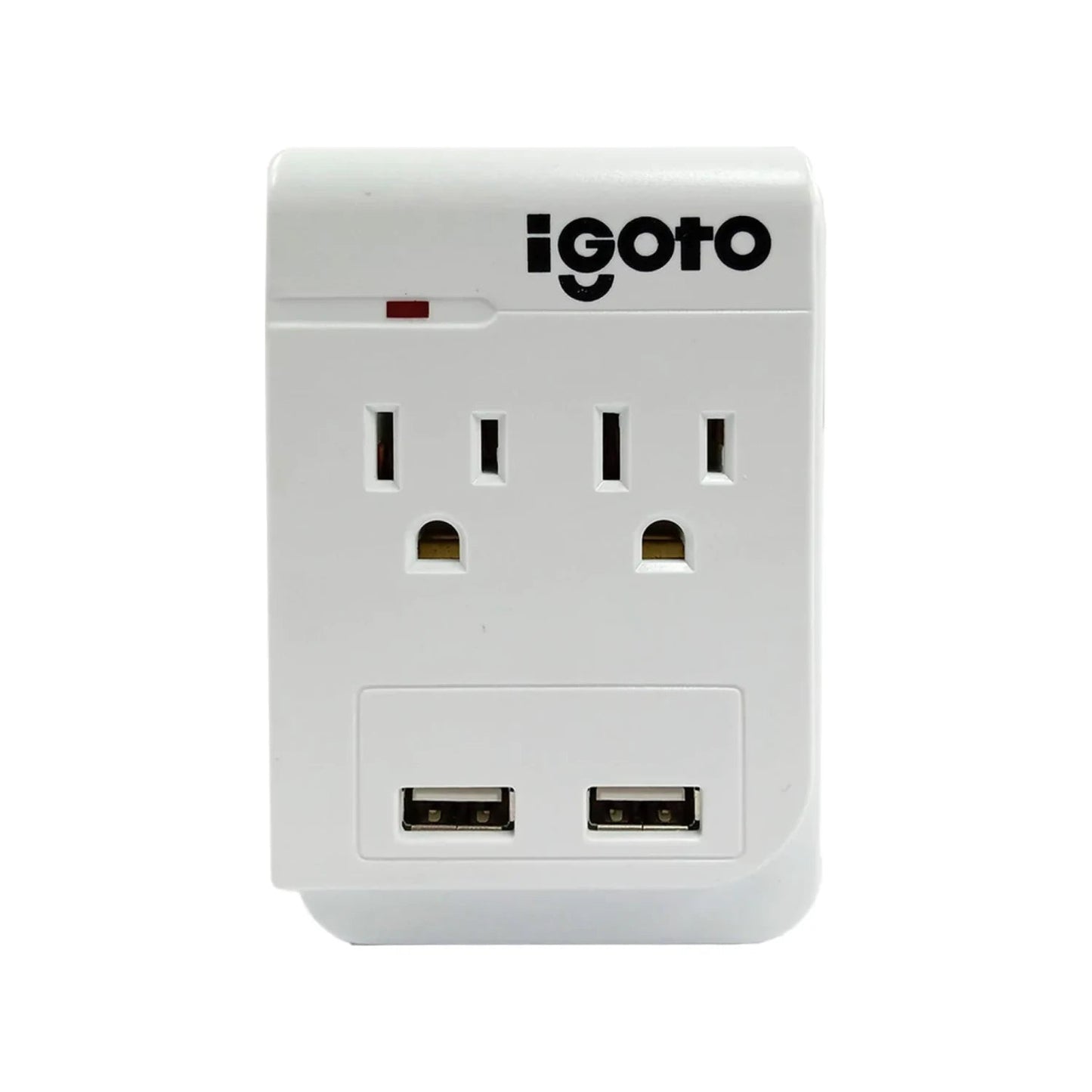 Multicontacto blanco Igoto con 2 tomas de corriente y 2 puertos USB, supresor de picos.