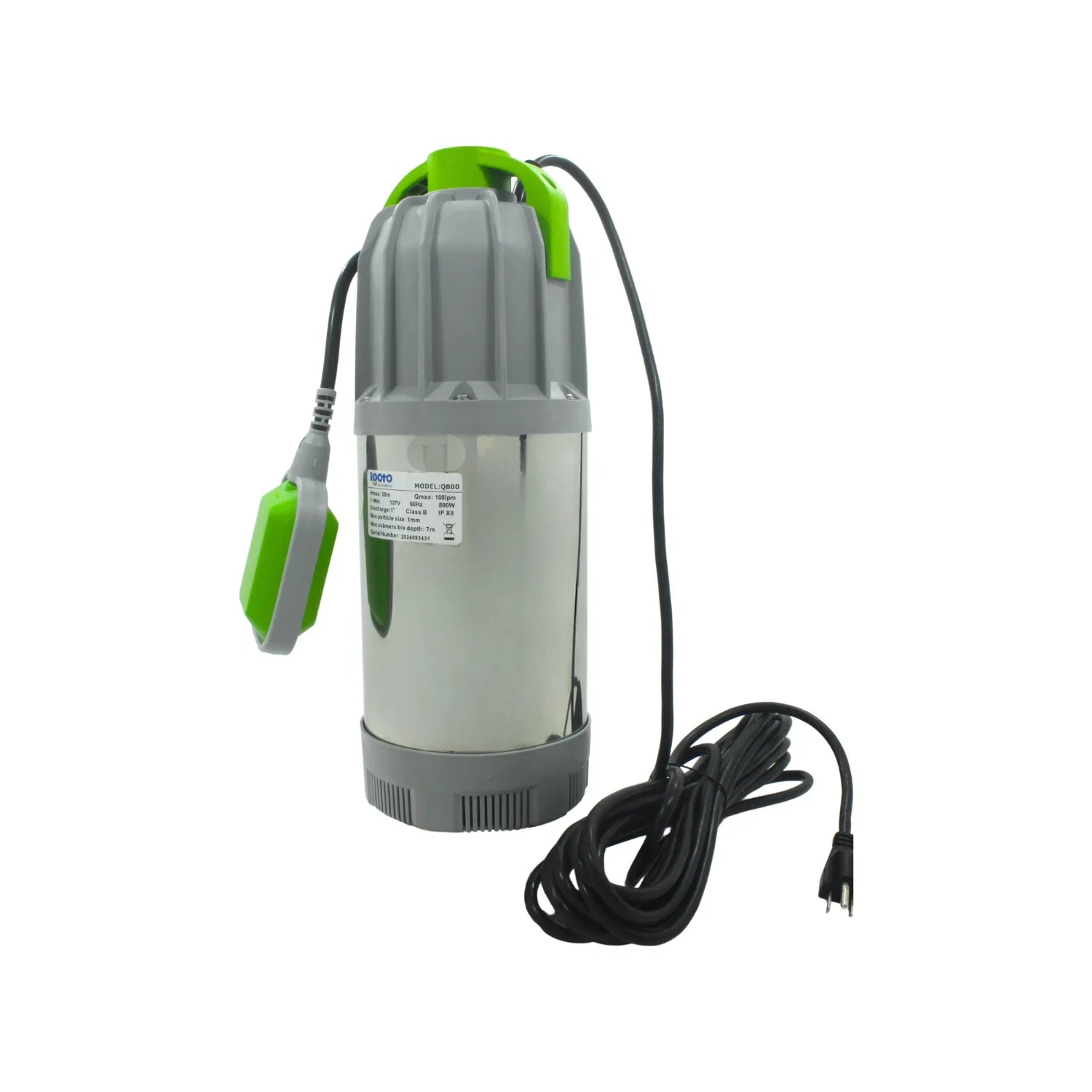 Bomba sumergible 1 HP Igoto Q800 acero inoxidable 