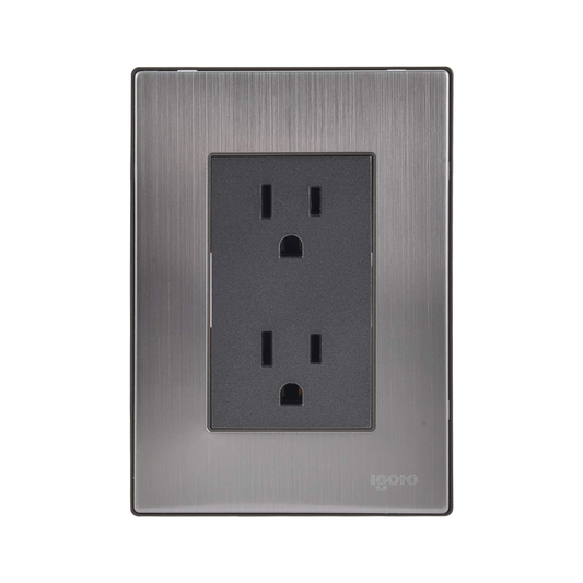 Placa 2 contactos inoxidable oxford Igoto INOX2001