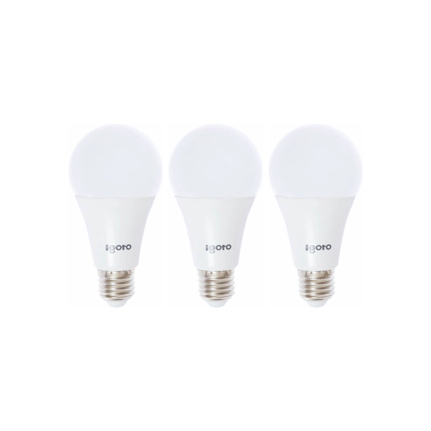 Focos LED Igoto 12W, luz blanca/fría, 3 piezas con base de rosca.