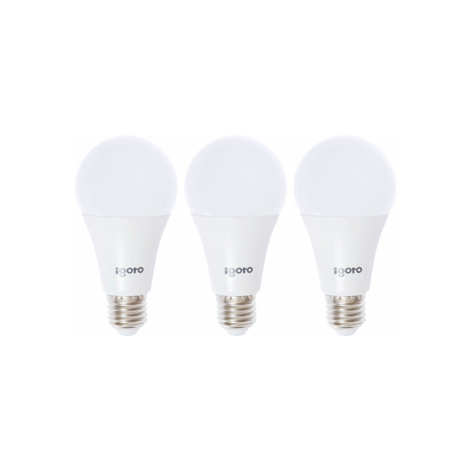 Focos LED Igoto 12W, luz blanca/fría, 3 piezas con base de rosca.