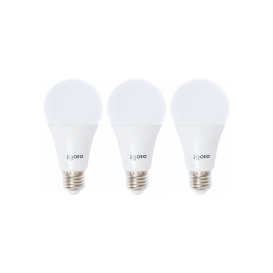 Focos LED Igoto 12W, luz blanca/fría, 3 piezas con base de rosca.