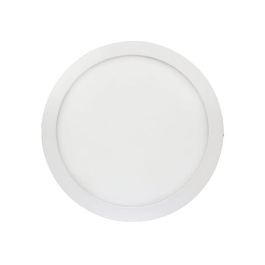 Lámpara panel LED redonda empotrable blanca para iluminación de techo moderna.