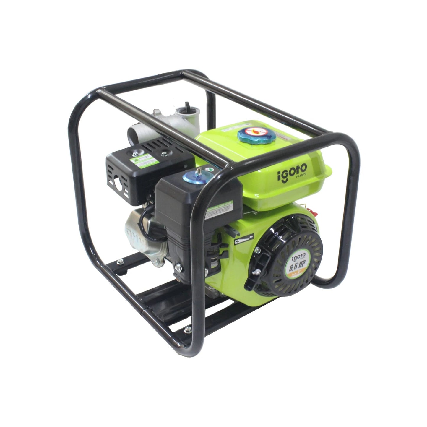 Motobomba de gasolina Igoto 6.5 HP, bomba de agua portátil verde y negra para trasvase