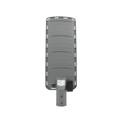 Reflector LED Igoto gris con fotocelda, vista posterior para iluminación exterior.