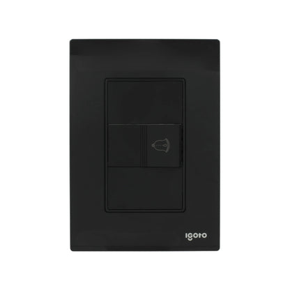 Placa botón para timbre negra crystal Igoto CRIS2018