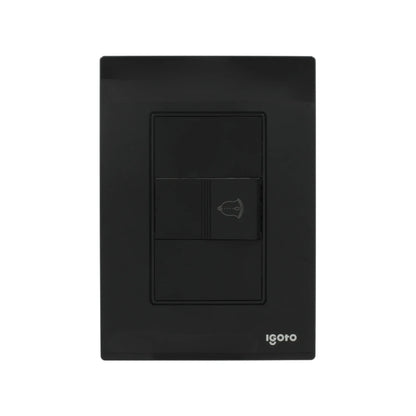 Placa botón para timbre negra crystal Igoto CRIS2018